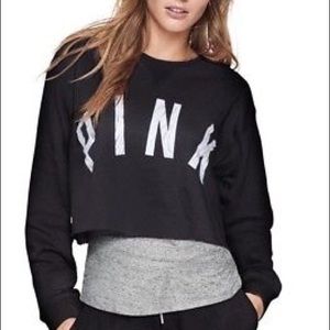 Pink Vs cropped off the shoulder pullover